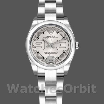 Women's Rolex Oyster Perpetual 26mm Women's-176200-Silver Arabic Dial-Oyster Bracelet Silver