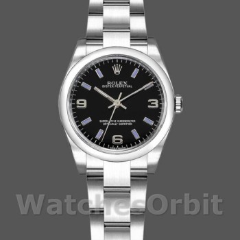Women's Rolex Oyster Perpetual 26mm Women's-176200-Stainless Steel-Blue Index Dial Blue