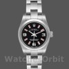 Womens Rolex Oyster Perpetual 26mm Womens-176200-Stainless Steel-Black Dial Black Replica Watch Image