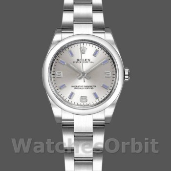 Women's Rolex Oyster Perpetual 26mm Women's-176200-Stainless Steel-Silver Dial Silver