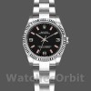 Womens Rolex Oyster Perpetual 26mm Womens-176234-Black Dial-Fluted Bezel Black Replica Watch Image