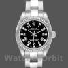 Womens Rolex Oyster Perpetual 26mm Womens-176234-Black Roman & Diamond Dial Black Replica Watch Image