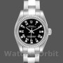 Women's Rolex Oyster Perpetual 26mm Women's-176234-Black Roman & Diamond Dial Black