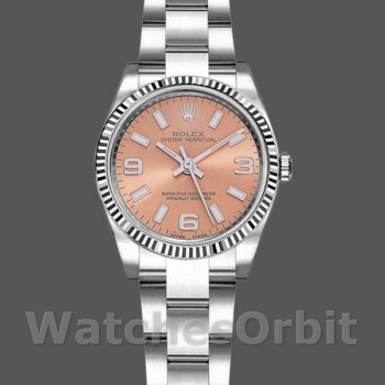 Women's Rolex Oyster Perpetual 26mm Women's-176234-Fluted Bezel-Pink Dial Pink