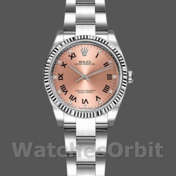 Women's Rolex Oyster Perpetual 26mm Women's-176234-Pink Diamond Dial-Fluted Bezel Pink
