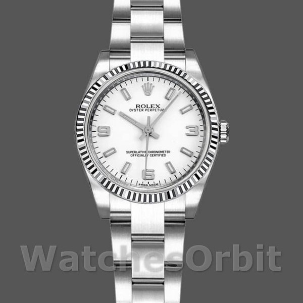 Womens Rolex Oyster Perpetual 26mm Womens-176234-White Roman Dial White Replica Image