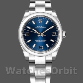 Women's Rolex Oyster Perpetual 31mm Women's-177200-Blue Dial-Domed Bezel Blue
