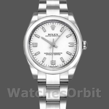 Women's Rolex Oyster Perpetual 31mm Women's-177200-White Arabic Dial-Oyster Bracelet White
