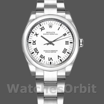 Women's Rolex Oyster Perpetual 31mm Women's-177200-White Roman Dial-Oyster Bracelet White