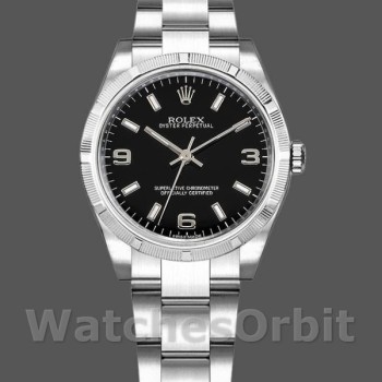 Women's Rolex Oyster Perpetual-177210, 31mm, Stainless Steel, Black Dial, Lady Black