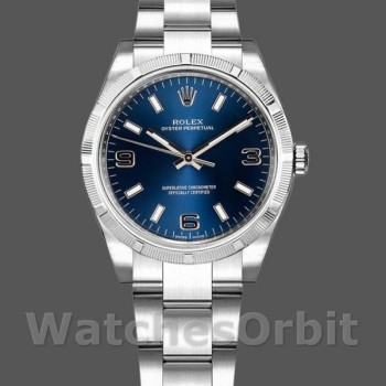 Women's Rolex Oyster Perpetual 31mm Women's-177210-Blue Dial-Stainless Steel Blue