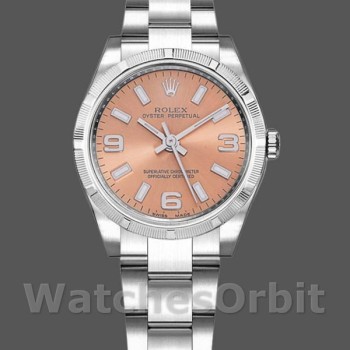 Women's Rolex Oyster Perpetual 31mm Women's-177210-Stainless Steel-Pink Dial Pink