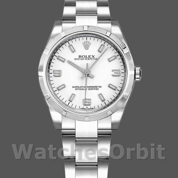 Womens Rolex Oyster Perpetual 31mm Womens-177210-Stainless Steel-White Dial White Replica Image