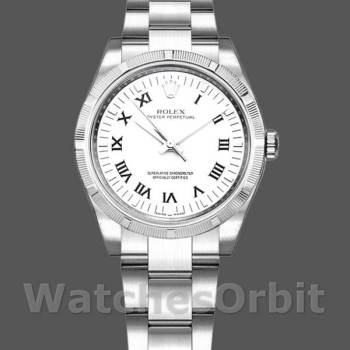 Women's Rolex Oyster Perpetual 31mm Women's-177210-Stainless Steel-White Roman Dial White