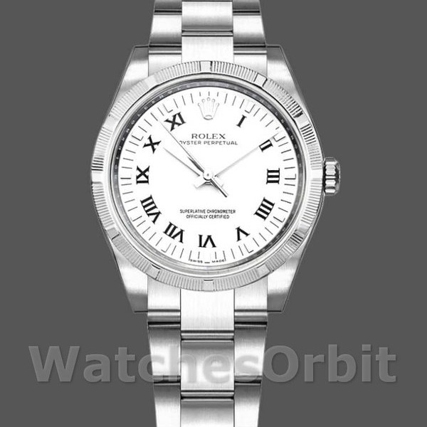Womens Rolex Oyster Perpetual 31mm Womens-177210-Stainless Steel-White Roman Dial White Replica Image