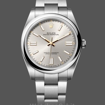 Men's Rolex Oyster Perpetual 41-M124300, Steel, Silver Dial, Men’s Silver Dial
