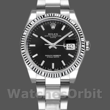 Unisex's Rolex Oyster Perpetual 34mm Unisex-115234-Black Dial Black