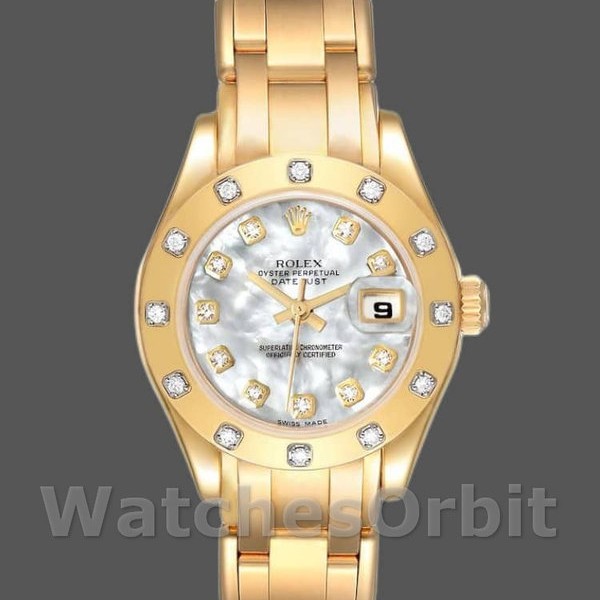 Womens Rolex Pearlmaster 29mm Womens-80318-MOP Diamond Dial Luxury Replica Image