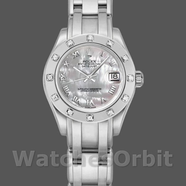 Womens Rolex Pearlmaster 29mm Womens-80319-MOP Roman Dial Luxury Replica Image