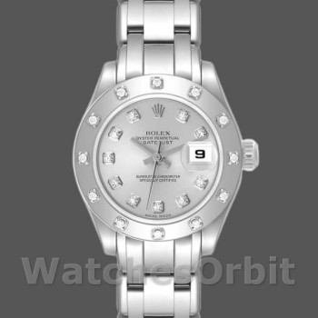 Women's Rolex Pearlmaster 29mm Women's-80319-Silver Diamond Dial Luxury