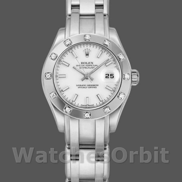 Womens Rolex Pearlmaster 29mm Womens-80319-White Dial Luxury Replica Image
