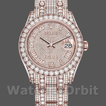 Men's Rolex Pearlmaster 39mm Men's-86405RBR-Everose Gold-Paved Diamond Dial Luxury