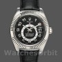 Men's Rolex Sky-Dweller 42mm Men's-326139-Black Dial-Leather Strap Black
