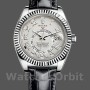 Men's Rolex Sky-Dweller 42mm Men's-326139-Ivory Roman Dial-Leather Strap Ivory<br />