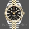 Mens Rolex Sky-Dweller 42mm Mens-326933-Stainless Steel & Yellow Gold-Black Dial Black<br /> Replica Image