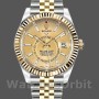 Men's Rolex Sky-Dweller 42mm Men's-326933-Stainless Steel & Yellow Gold-Champagne Dial Champagne