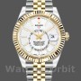 Men's Rolex Sky-Dweller 42mm Men's-326933-Stainless Steel & Yellow Gold-White Dial White