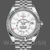 Men's Rolex Sky-Dweller 42mm Men's-326934-Fluted Bezel-White Dial White
