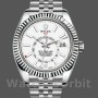 Men's Rolex Sky-Dweller 42mm Men's-326934-Fluted Bezel-White Dial White