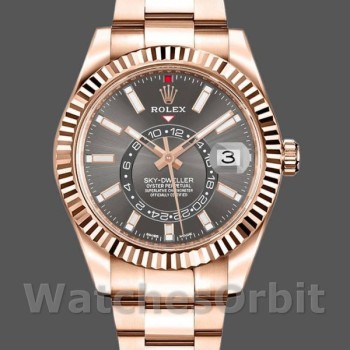 Men's Rolex Sky-Dweller 42mm Men's-326935-Everose Gold-Dark Rhodium Stick Dial Dark Rhodium&nbsp;<br />