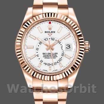 Men's Rolex Sky-Dweller 42mm Men's-326935-Rose Gold-White Dial White