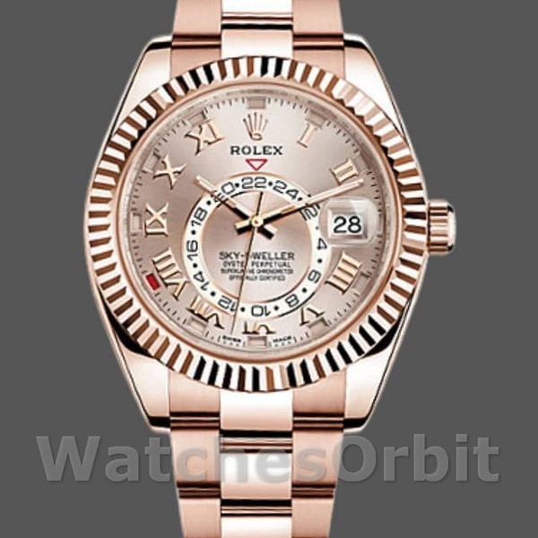 Mens Rolex Sky-Dweller 42mm Mens-326935-Sundust-Roman Numeral Dial Sundust<br /> Replica Image