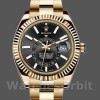 Mens Rolex Sky-Dweller 42mm Mens-326938-Yellow Gold-Black Dial Black Replica Image