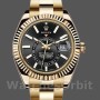 Men's Rolex Sky-Dweller 42mm Men's-326938-Yellow Gold-Black Dial Black