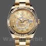 Men's Rolex Sky-Dweller 42mm Men's-326938-Yellow Gold-Champagne Arabic Dial Champagne<br />