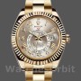 Men's Rolex Sky-Dweller 42mm Men's-326938-Yellow Gold-Silver Dial Silver