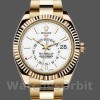 Mens Rolex Sky-Dweller 42mm Mens-326938-Yellow Gold-White Dial White Replica Image
