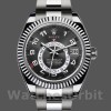 Mens Rolex Sky-Dweller 42mm Mens-326939-Fluted Bezel-Black Dial Black<br /> Replica Image