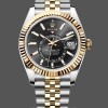 Mens Rolex Sky Dweller 42mm Yellow Gold Oyster M336933 0004 Mens Black Dial Replica Watch Image