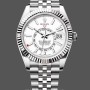 Men's Rolex Sky Dweller 42mm White Dial Fluted Bezel M336934 0004 Men's White Dial