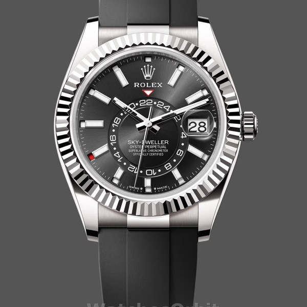 Mens Rolex Sky-Dweller 42-M336239 0002, White Gold, Black Dial, Men’s Black Dial Replica Watch Image