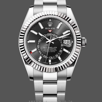 Men's Rolex Sky Dweller 42mm White Rolesor Black Dial M336934 0007 Men's Black Dial