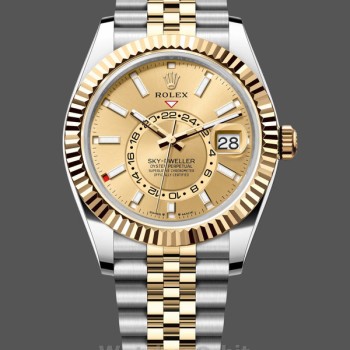 Men's Rolex Sky Dweller 42mm Champagne Dial Jubilee M336933 0002 Men's Luxury Champagne Dial