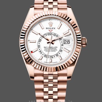 Men's Rolex Sky‑Dweller 42-m336935 0007, Intense White Dial, Fluted Bezel, Jubilee Bracelet Intense White Dial