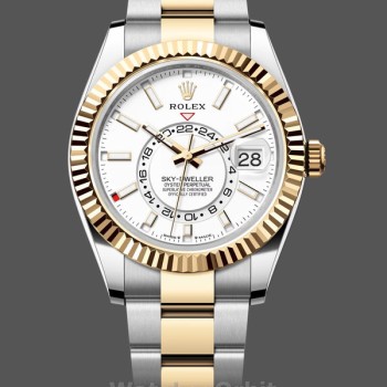 Men's Rolex Sky Dweller 42mm White Dial M336933 0005 Oystersteel Men's White Dial