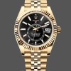 Mens Rolex Sky‑Dweller 42-m336938 0005, 42mm, 18K Yellow Gold, Black Dial Black Dial Replica Watch Image